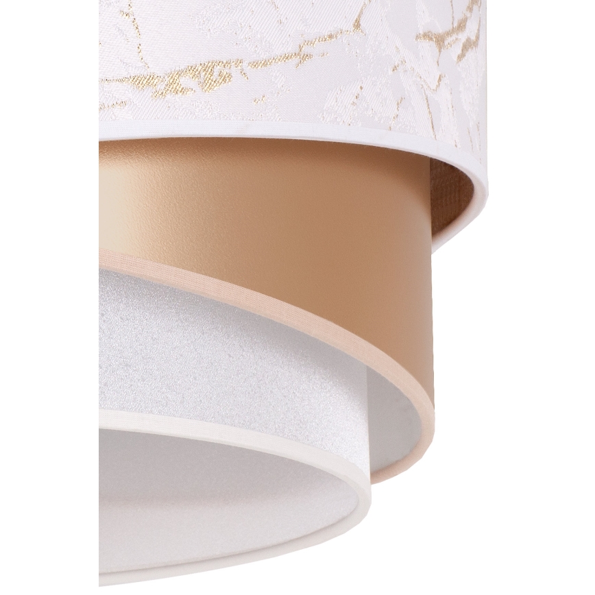 Duolla - Lustr na lanku KOBO 1xE27/15W/230V pr. 45 cm bílá/rosegold