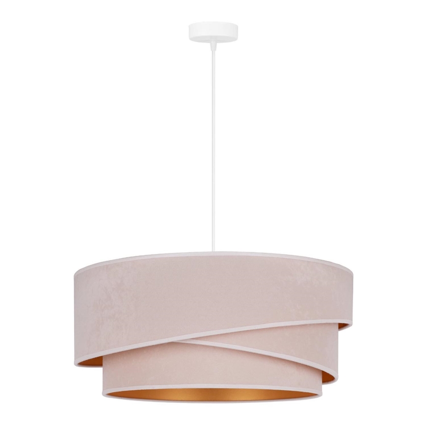 Duolla - Lustr na lanku KOBO 1xE27/15W/230V pr. 45 cm krémová/zlatá