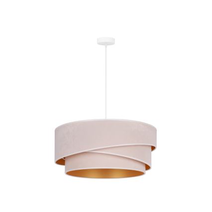 Duolla - Lustr na lanku KOBO 1xE27/15W/230V pr. 45 cm krémová/zlatá