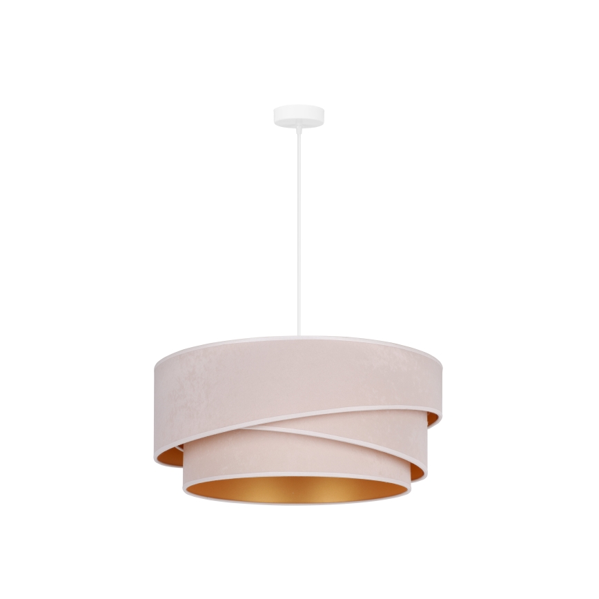 Duolla - Lustr na lanku KOBO 1xE27/15W/230V pr. 45 cm krémová/zlatá