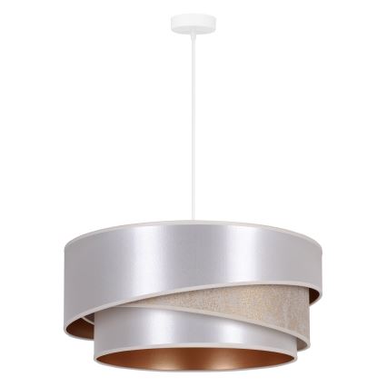 Duolla - Lustr na lanku KOBO 1xE27/15W/230V pr. 45 cm stříbrná/zlatá