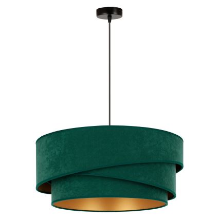 Duolla - Lustr na lanku KOBO 1xE27/15W/230V pr. 45 cm zelená/zlatá
