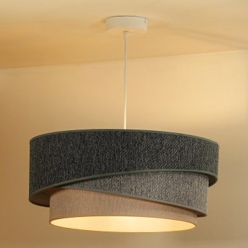Duolla - Lustr na lanku KOBO ECO RECYCLING 1xE27/15W/230V pr. 45 cm zelená/šedá/krémová