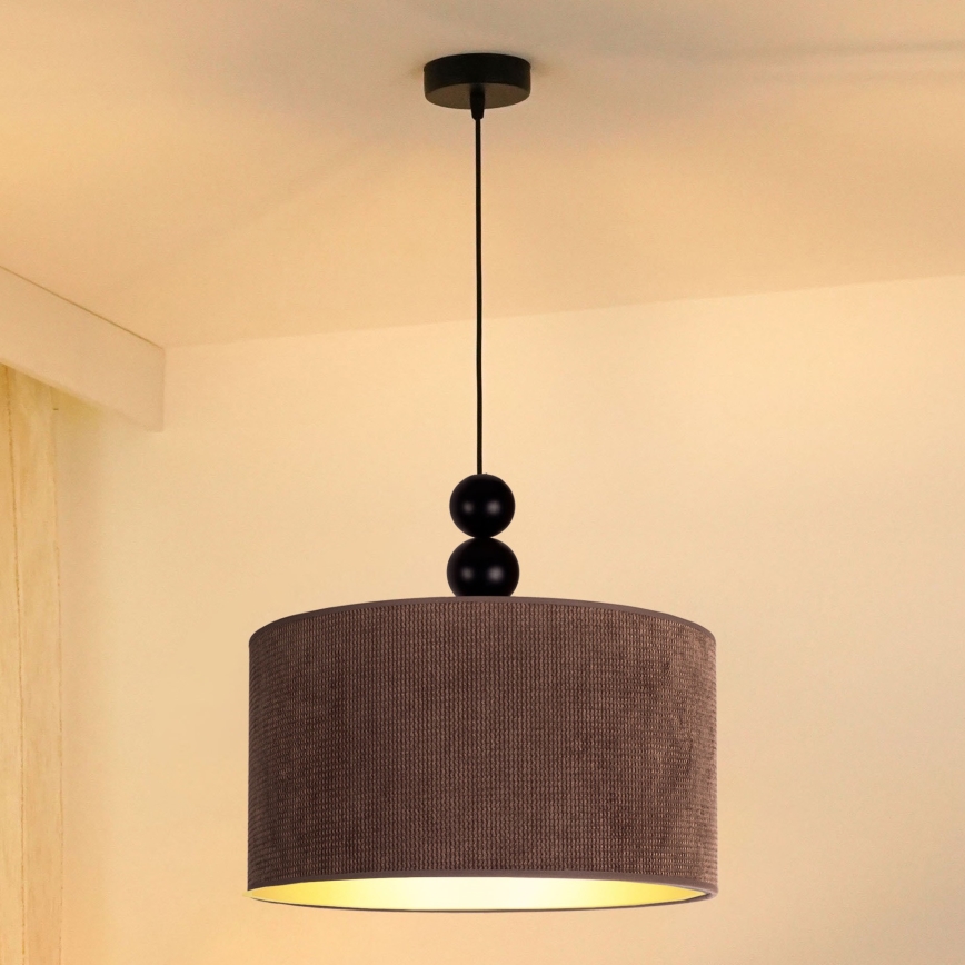 Duolla - Lustr na lanku LYON 1xE27/15W/230V pr. 40 cm hnědá