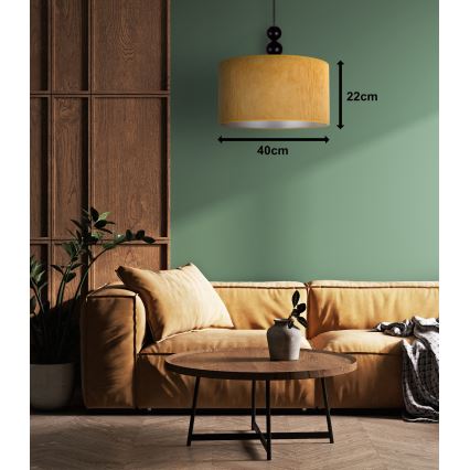 Duolla - Lustr na lanku LYON 1xE27/15W/230V pr. 40 cm žlutá