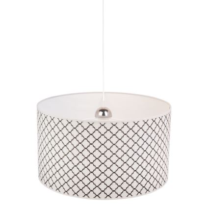 Duolla - Lustr na lanku MAROKO 1xE27/40W/230V pr. 45 cm bílá/černá