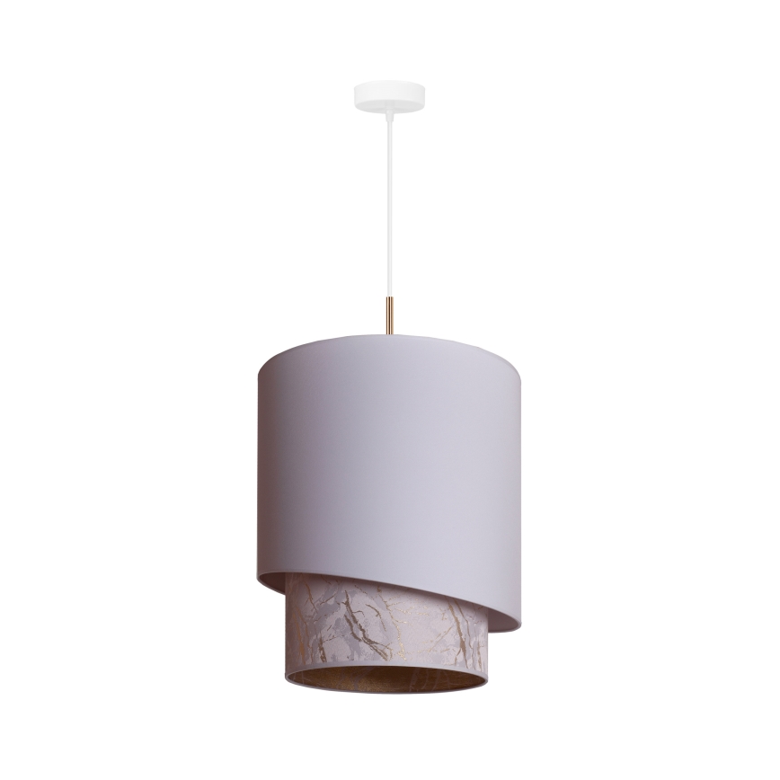 Duolla - Lustr na lanku PARIS 1xE27/15W/230V pr. 40 cm bílá/béžová