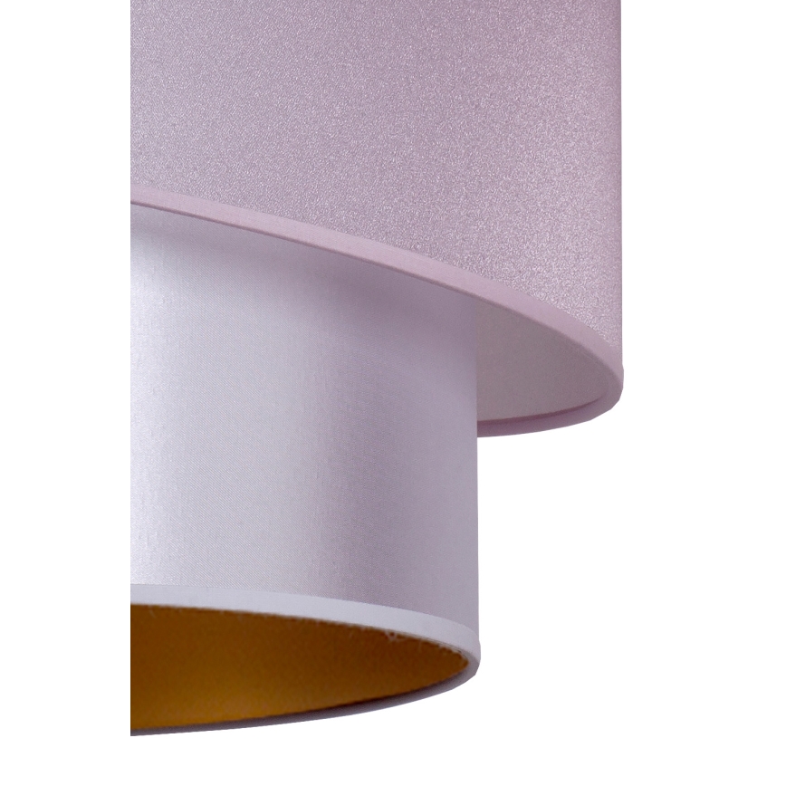 Duolla - Lustr na lanku PARIS 1xE27/15W/230V pr. 40 cm růžová/stříbrná/měděná