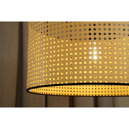Duolla - Lustr na lanku ROLLER 1xE27/15W/230V pr. 45 cm ratan/černá