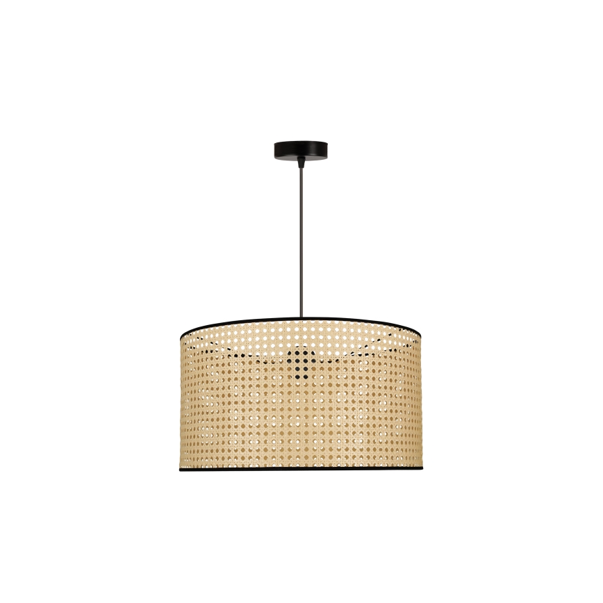 Duolla - Lustr na lanku ROLLER 1xE27/15W/230V pr. 45 cm ratan/černá