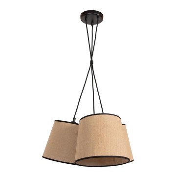 Duolla - Lustr na lanku ROSSA 3xE27/15W/230V pr. 45 cm hnědá/černá