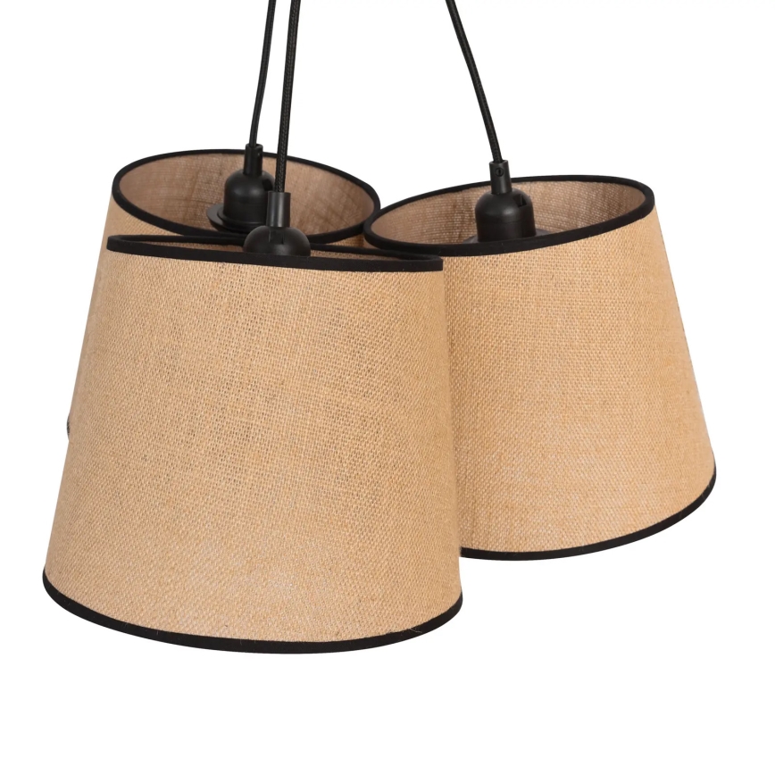 Duolla - Lustr na lanku ROSSA 3xE27/15W/230V pr. 45 cm hnědá/černá