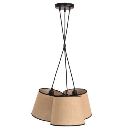Duolla - Lustr na lanku ROSSA 3xE27/15W/230V pr. 45 cm hnědá/černá