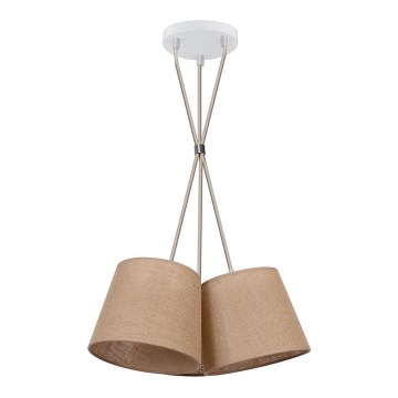 Duolla - Lustr na lanku ROSSA 3xE27/15W/230V pr. 45 cm hnědá