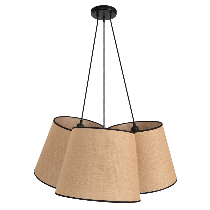 Duolla - Lustr na lanku ROSSA 3xE27/15W/230V pr. 75 cm hnědá/černá
