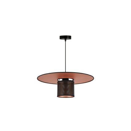 Duolla - Lustr na lanku TOKYO SHINY 1xE27/15W/230V pr. 50 cm černá/měděná