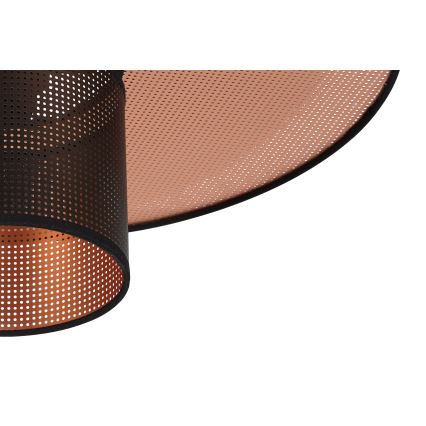 Duolla - Lustr na lanku TOKYO SHINY 1xE27/15W/230V pr. 50 cm černá/měděná