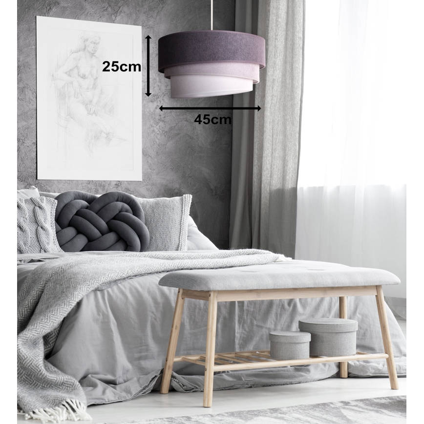 Duolla - Lustr na lanku TRIO 1xE27/15W/230V pr. 45 cm antracit/šedá/bílá
