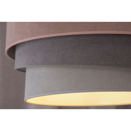 Duolla - Lustr na lanku TRIO 1xE27/15W/230V pr. 45 cm růžová/šedá/bílá