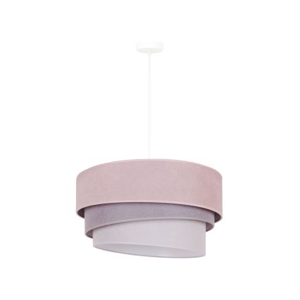 Duolla - Lustr na lanku TRIO 1xE27/15W/230V pr. 45 cm růžová/šedá/bílá