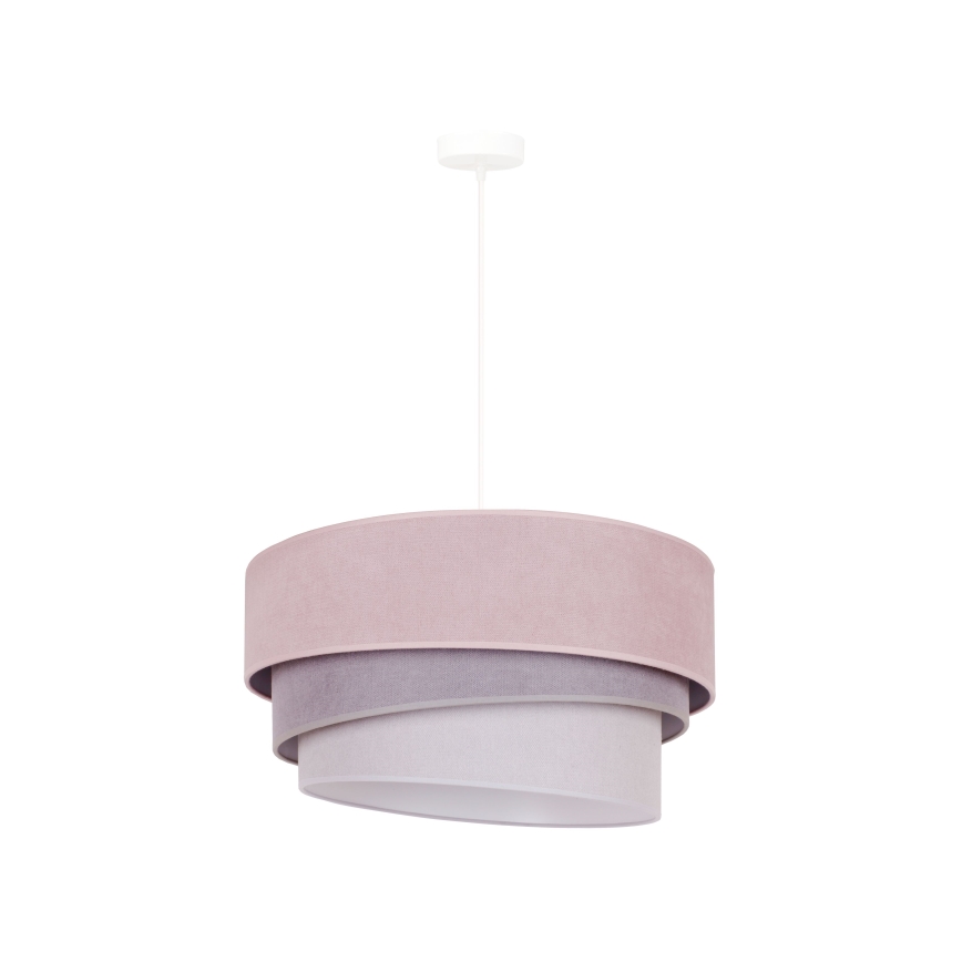 Duolla - Lustr na lanku TRIO 1xE27/15W/230V pr. 45 cm růžová/šedá/bílá