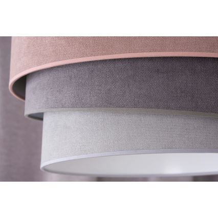 Duolla - Lustr na lanku TRIO 1xE27/15W/230V pr. 45 cm růžová/šedá/bílá