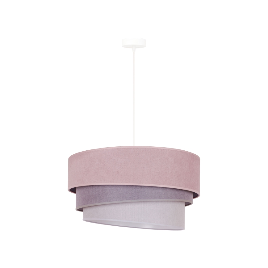 Duolla - Lustr na lanku TRIO 1xE27/15W/230V pr. 45 cm růžová/šedá/bílá