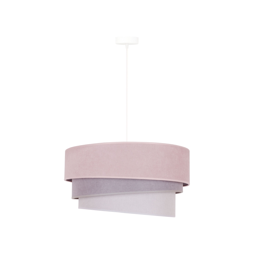 Duolla - Lustr na lanku TRIO 1xE27/15W/230V pr. 45 cm růžová/šedá/bílá