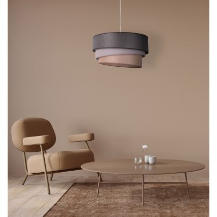 Duolla - Lustr na lanku TRIO 1xE27/40W/230V pr. 45 cm antracit/šedá/hnědá