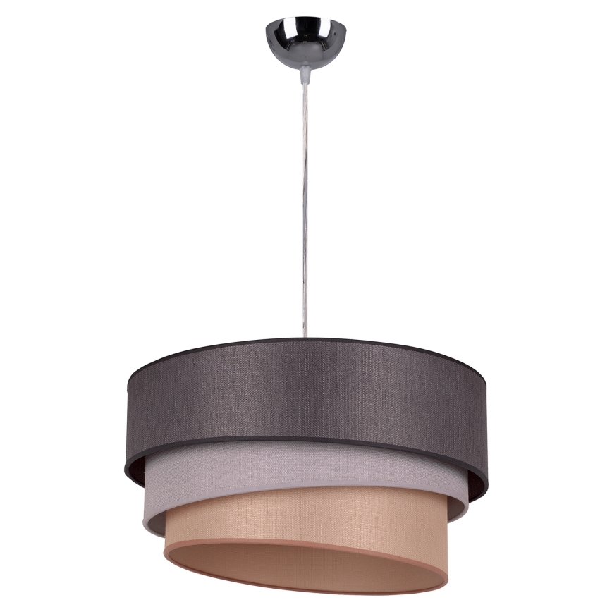 Duolla - Lustr na lanku TRIO 1xE27/40W/230V pr. 45 cm antracit/šedá/hnědá