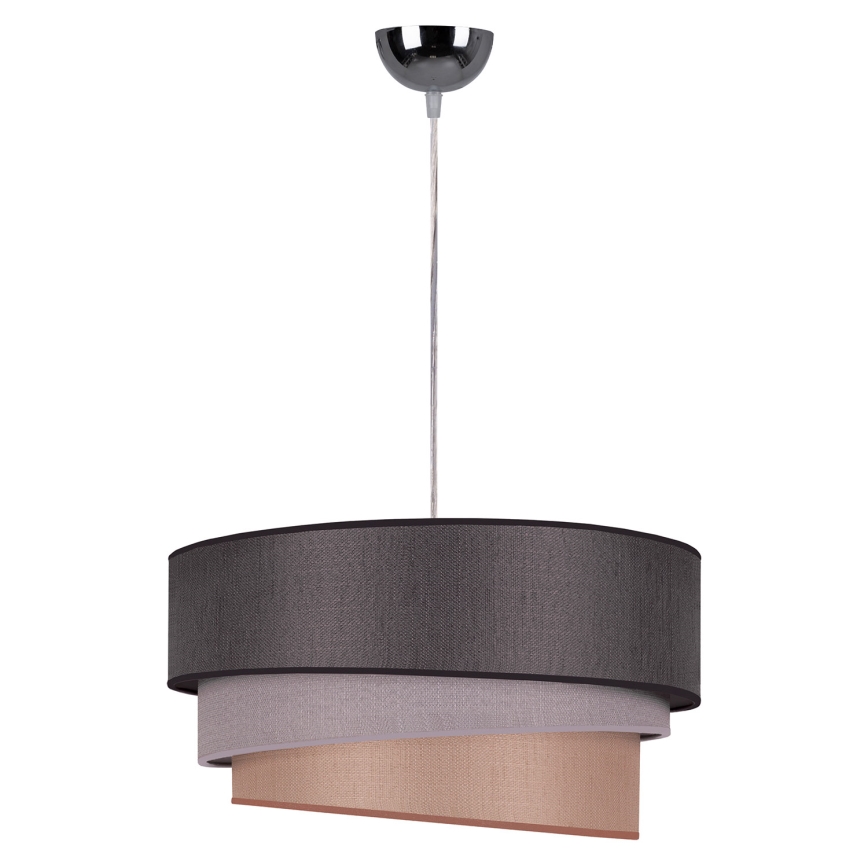 Duolla - Lustr na lanku TRIO 1xE27/40W/230V pr. 45 cm antracit/šedá/hnědá