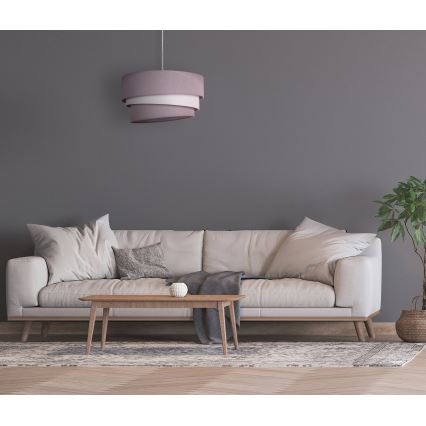 Duolla - Lustr na lanku TRIO 1xE27/40W/230V pr. 45 cm šedá/bílá