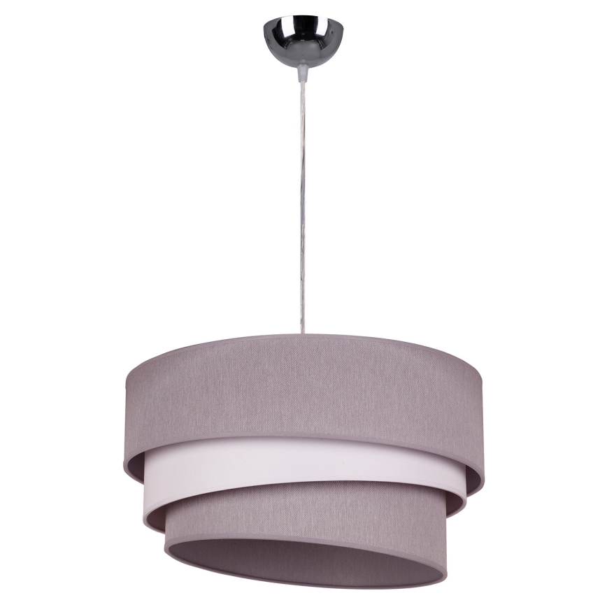 Duolla - Lustr na lanku TRIO 1xE27/40W/230V pr. 45 cm šedá/bílá