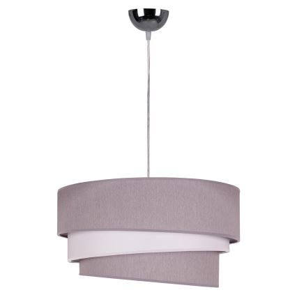 Duolla - Lustr na lanku TRIO 1xE27/40W/230V pr. 45 cm šedá/bílá