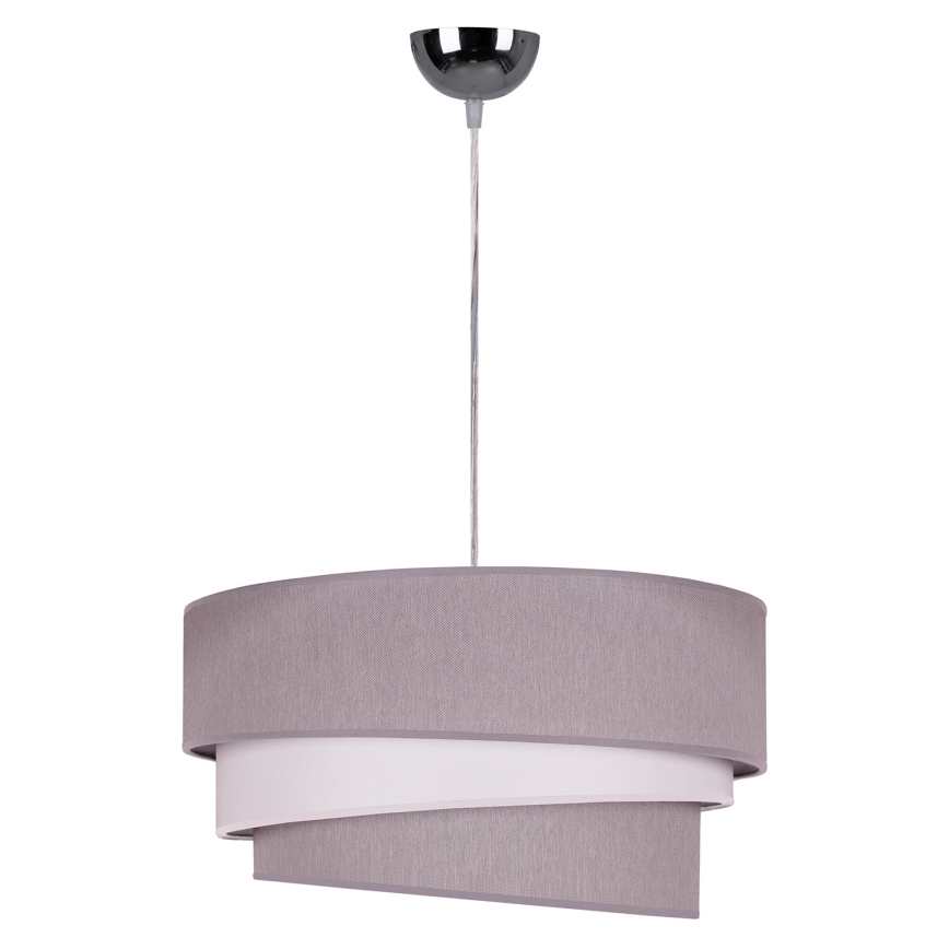 Duolla - Lustr na lanku TRIO 1xE27/40W/230V pr. 45 cm šedá/bílá