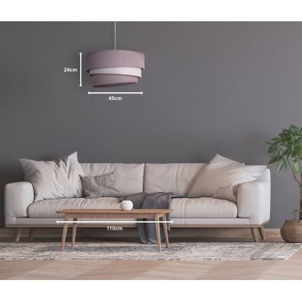 Duolla - Lustr na lanku TRIO 1xE27/40W/230V pr. 45 cm šedá/bílá