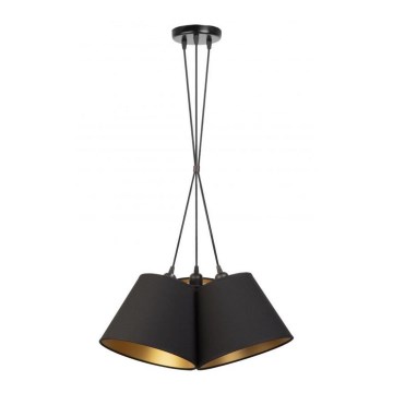 Duolla - Lustr na lanku TWIGGY 3xE27/40W/230V pr. 45 cm černá