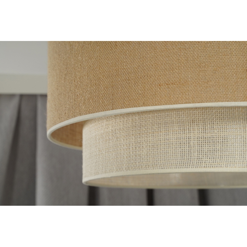 Duolla - Lustr na lanku YUTE BOHO 1xE27/15W/230V pr. 45 cm hnědá/krémová