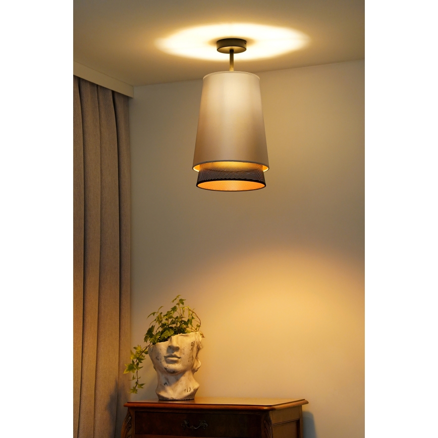 Duolla - Přisazený lustr BELL SHINY 1xE27/15W/230V pr. 25 cm stříbrná/černá