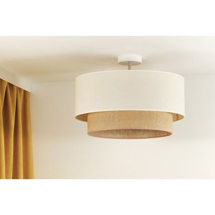 Duolla - Přisazený lustr BOHO 1xE27/15W/230V pr. 45 cm krémová/hnědá