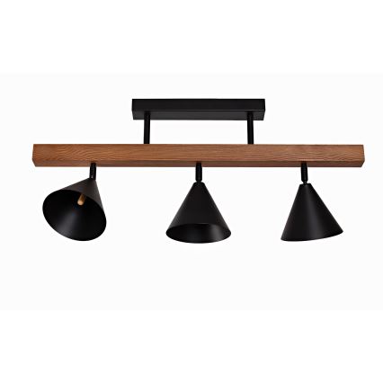 Duolla - Přisazený lustr IRONLINE 3xG9/3W/230V borovice dub/černá