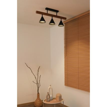Duolla - Přisazený lustr IRONLINE 3xG9/3W/230V borovice dub/černá