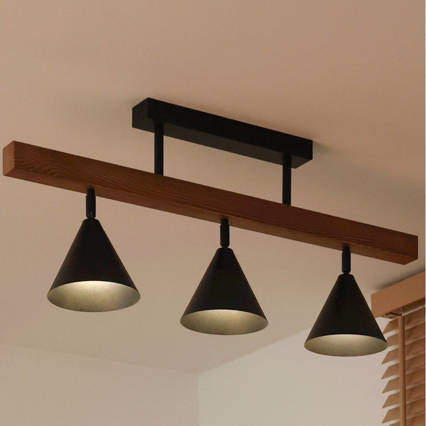 Duolla - Přisazený lustr IRONLINE 3xG9/3W/230V borovice dub/černá