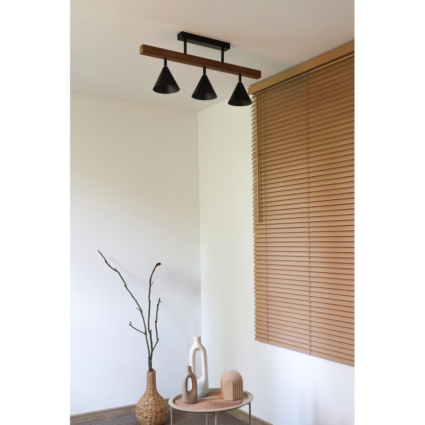 Duolla - Přisazený lustr IRONLINE 3xG9/3W/230V borovice dub/černá