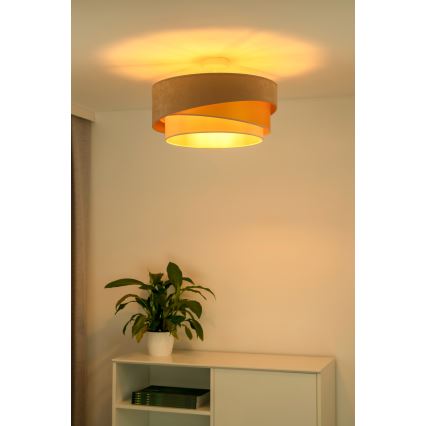 Duolla - Přisazený lustr KOBO 1xE27/15W/230V pr. 45 cm béžová/zlatá/krémová