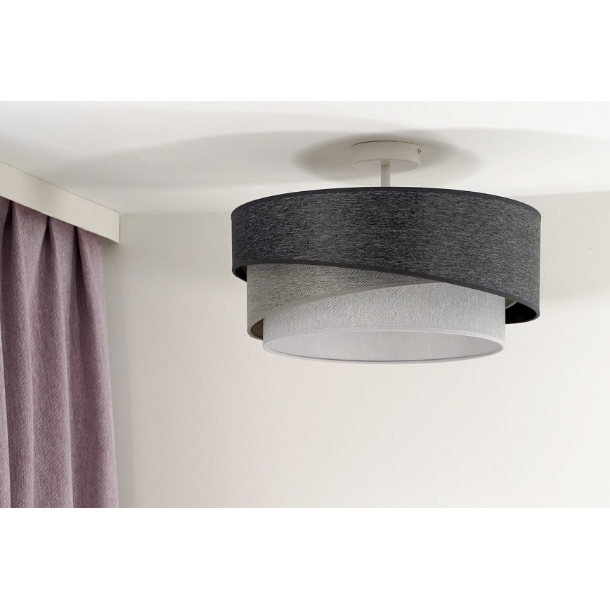 Duolla - Přisazený lustr KOBO 1xE27/15W/230V pr. 45 cm šedá/bílá