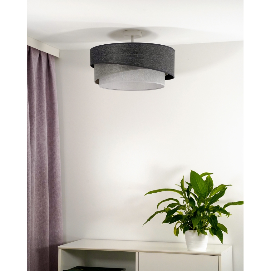 Duolla - Přisazený lustr KOBO 1xE27/15W/230V pr. 45 cm šedá/bílá