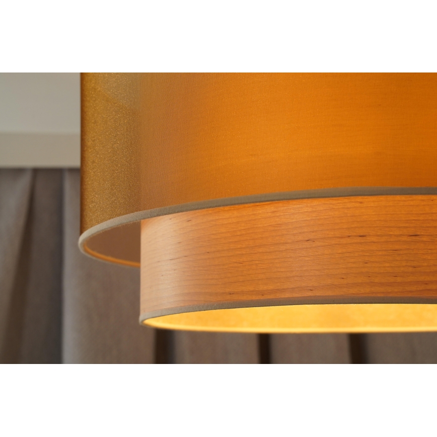 Duolla - Přisazený lustr WOOD BOHO 1xE27/15W/230V pr. 45 cm měděná/béžová