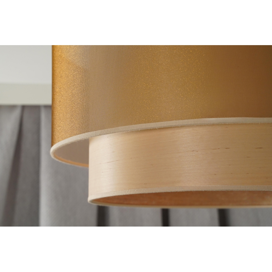 Duolla - Přisazený lustr WOOD BOHO 1xE27/15W/230V pr. 45 cm měděná/béžová