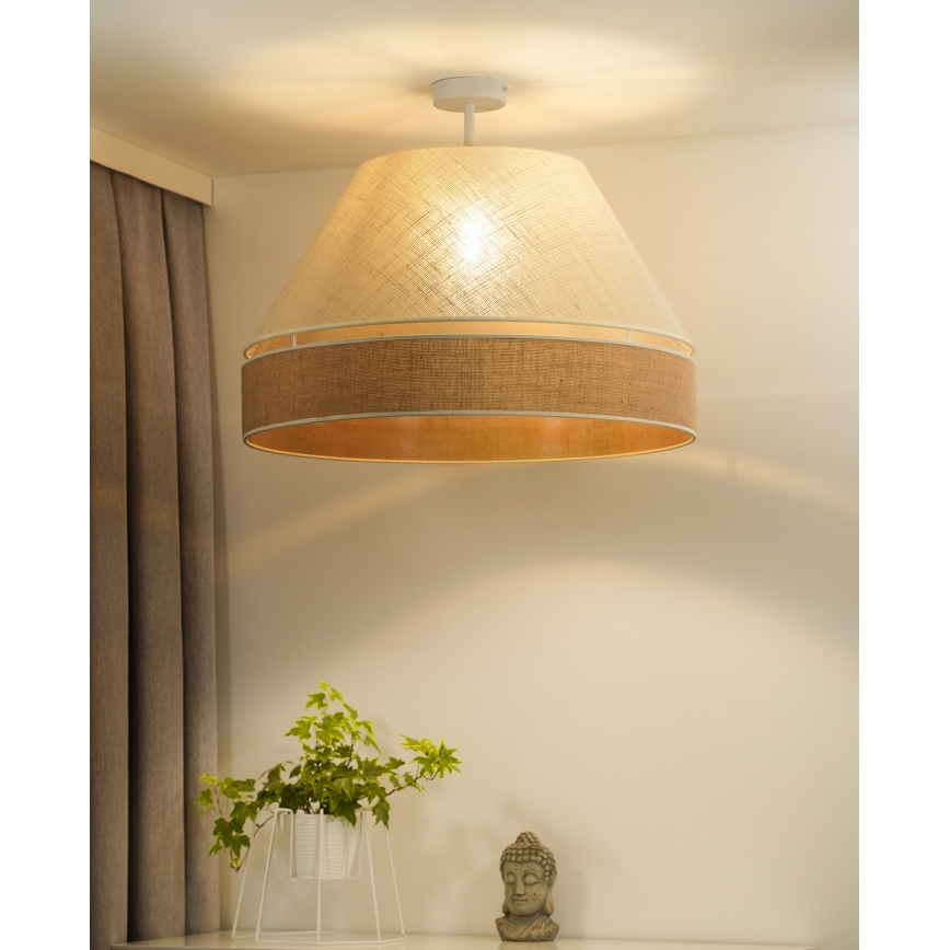 Duolla - Přisazený lustr YUTE AVIGNON 1xE27/15W/230V pr. 60 cm šedá/hnědá